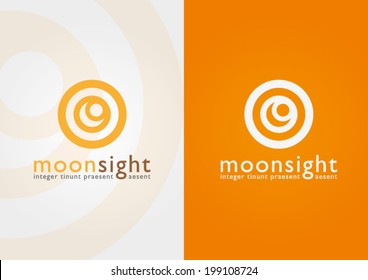 An eyesight in a moon shape. Show your visions and business success