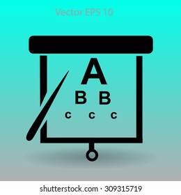Eyesight, table for eye exams vector illustration