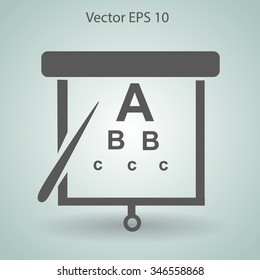 Eyesight, table for eye exams vector illustration