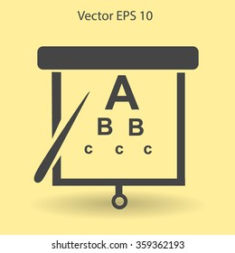 Eyesight, table for eye exams vector illustration