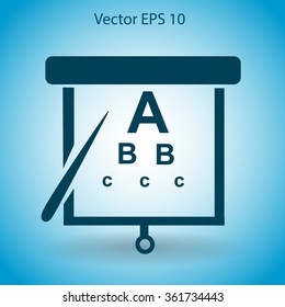 Eyesight, table for eye exams vector illustration