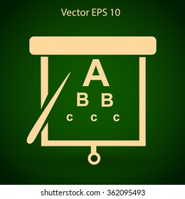 Eyesight, table for eye exams vector illustration