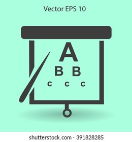 Eyesight, table for eye exams vector illustration