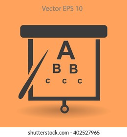 Eyesight, table for eye exams vector illustration