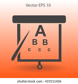 Eyesight, table for eye exams vector illustration