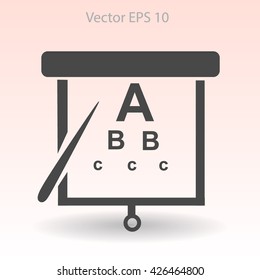 Eyesight, table for eye exams vector illustration