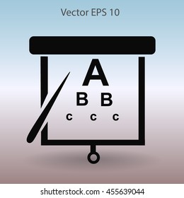 Eyesight, table for eye exams vector illustration