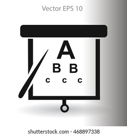 Eyesight, table for eye exams vector illustration