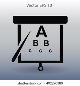 Eyesight, table for eye exams vector illustration