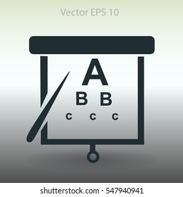 Eyesight, table for eye exams vector illustration