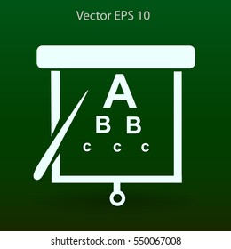 Eyesight, table for eye exams vector illustration