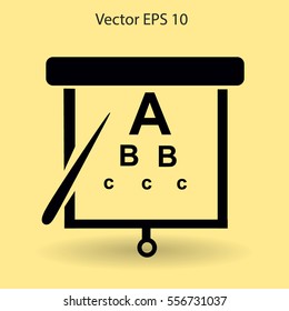 Eyesight, table for eye exams vector illustration