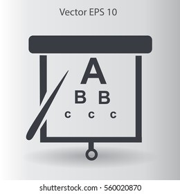 Eyesight, table for eye exams vector illustration