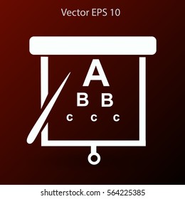 Eyesight, table for eye exams vector illustration