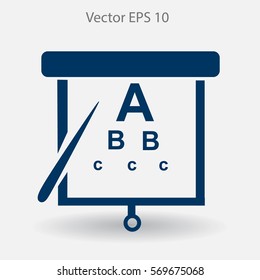 Eyesight, table for eye exams vector illustration