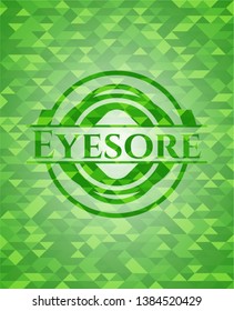 Eyesore green emblem. Mosaic background. Vector Illustration. Detailed.