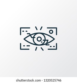 Eyetap augmentation icon line symbol. Premium quality isolated observation element in trendy style.