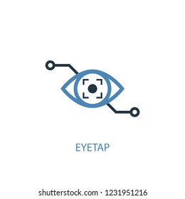 Eyetap concept 2 colored icon. Simple blue element illustration. Eyetap concept symbol design from Augmented reality set. Can be used for web and mobile UI/UX