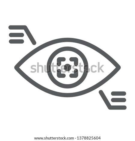 Eyetap line icon, sensor and innovation, eye tracking sign, vector graphics, a linear pattern on a white background, eps 10.