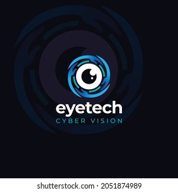 eyetech cyber vision logo,  creative vector abstract hand with digital eye