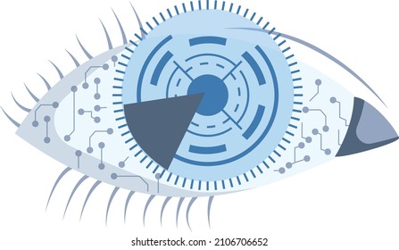 Eye-tracking sensors or scanner Vector Color Icon Design, Metaverse Symbol, Persistent Virtual environment Sign, Internet functions In futurism Stock Illustration, contact lenses Concept, 