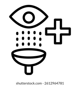 Eyewash Station Vector Line Icon Design