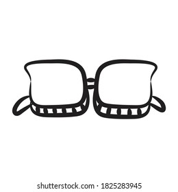 Icono de accesorio de gafas, diseño de gargantas 