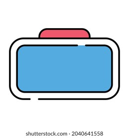 Brillenbeschriftungssymbol, flaches Design der vr-Schutzbrille