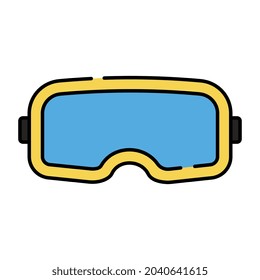 Eyewear accessory icon, flat design of vr goggles