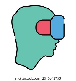 Eyewear accessory icon, flat design of vr glasses