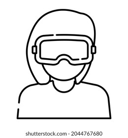 Symbol für Augenbekleidung, lineares Design des vr Headsets