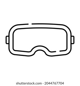 Eyewear accessory icon, linear design of vr goggles