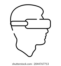Icono de accesorio de Ojo, diseño lineal de auriculares vr