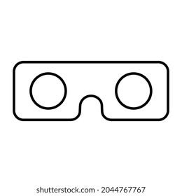 Symbol für Augenbekleidung, lineares Design des vr Kopfes