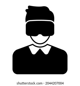 Eyewear accessory icon, solid design of vr headset