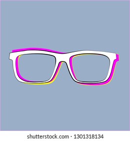 eyewear colored silhouette glasses. Eyeglasses pop colors. Frames, colored background - Vectorial, Vettoriale 