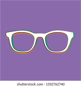 eyewear colored silhouette glasses. Eyeglasses pop colors. Frames, colored background - Vectorial, Vettoriale