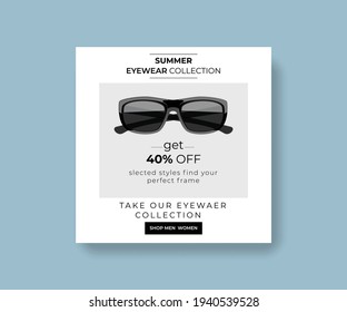 Eyewear Fashion social media banner design template post 