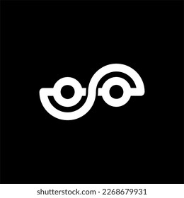 Eyewear glasses infinity line modern logo design