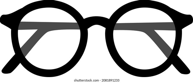 Eyewear icon, black silhouette. Highlighted on a white background. Vector illustration. A series of business icons.