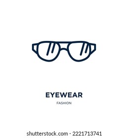 eyewear icon from fashion collection. Thin linear eyewear, glasses, sunglasses outline icon isolated on white background. Line vector eyewear sign, symbol for web and mobile