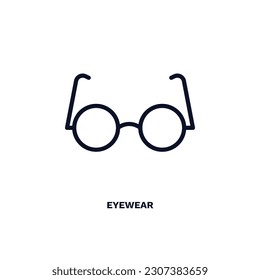 eyewear icon. Thin line eyewear icon from fashion and things  collection. Outline vector isolated on white background. Editable eyewear symbol can be used web and mobile