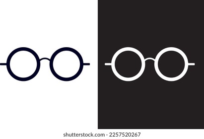 Diseño vectorial de iconos de la eyewear fondo negro y blanco