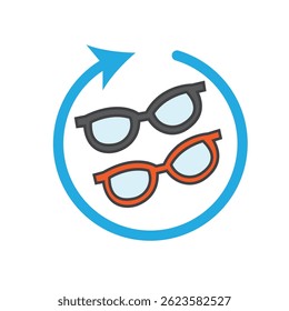 Eyewear return graphic. Vector illustration