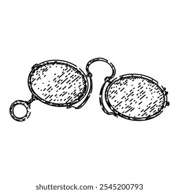 eyewear spectacles hand drawn. frames fashion, chic unique, elegant iconic eyewear spectacles vector sketch. isolated black illustration