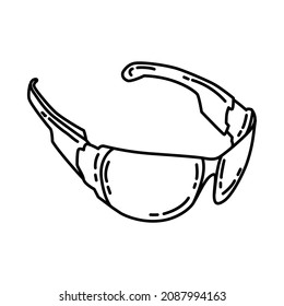 Eyewear Sunglasses Part of Military and Army Force Equipments Hand Drawn Icon Set Vector.