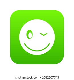 Eyewink emoticon digital green for any design isolated on white vector illustration