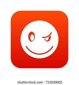 Eyewink emoticon digital red for any design isolated on white vector illustration
