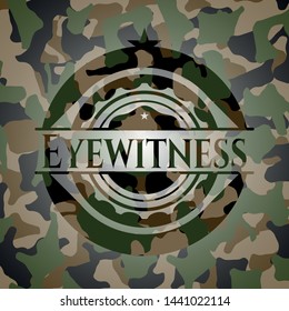 Eyewitness on camo texture. Vector Illustration. Detailed.