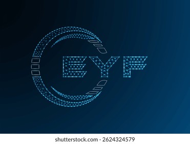 Projeto vetor de logotipo de letra baixa EYF. Projeto de logotipo poli inferior EYF. Logotipo poli baixo.